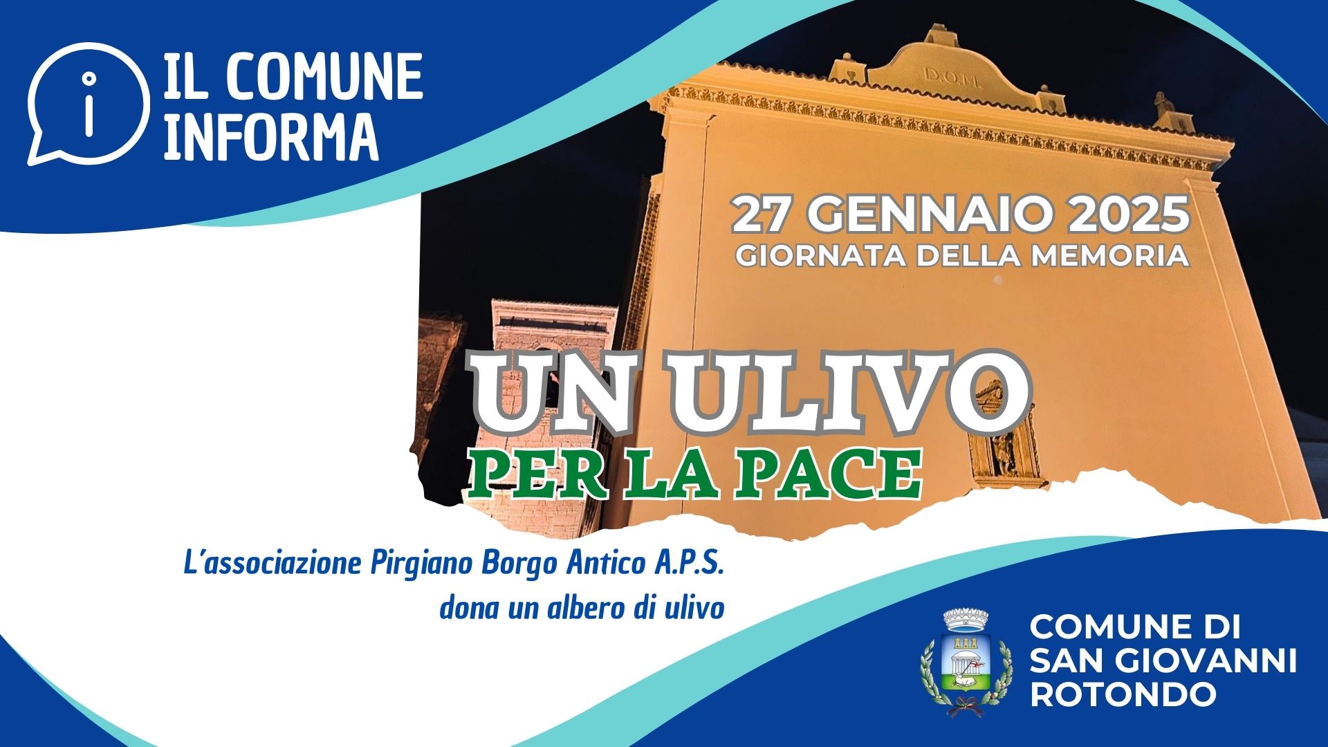 Giornata della Memoria a San Giovanni Rotondo: «Un Ulivo per la Pace»