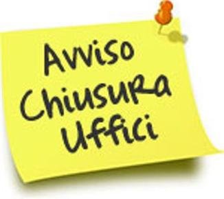 Avviso chiusura Uffici Comunali