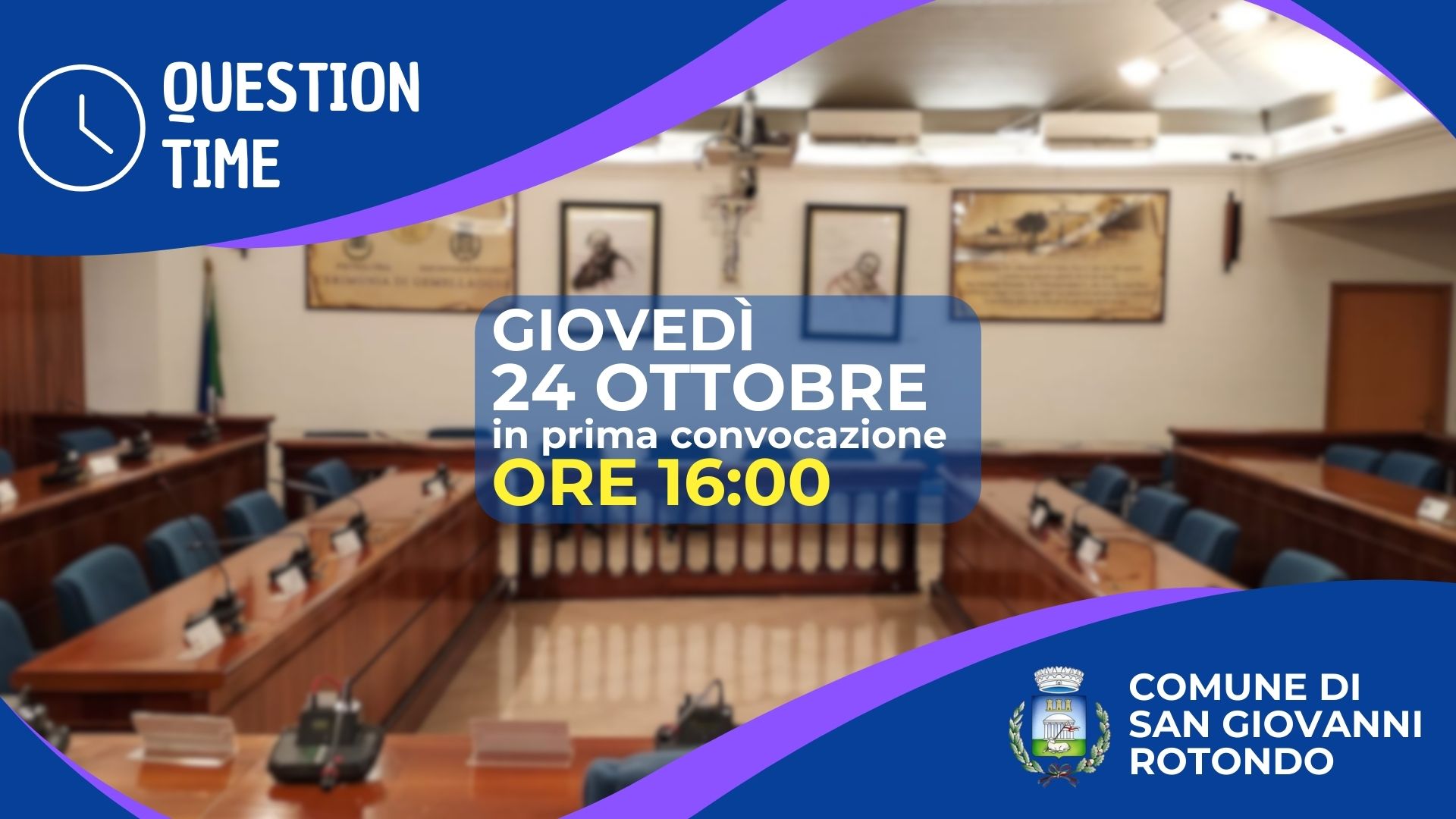 Convocata per giovedì 24 ottobre una seduta di Question Time