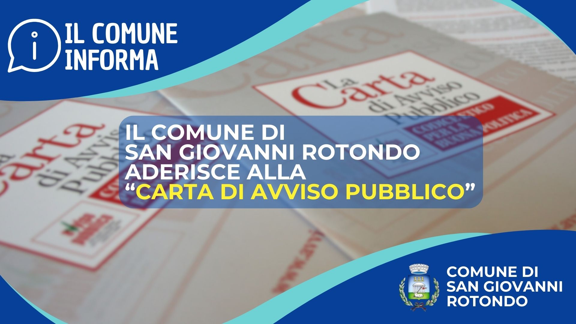 San Giovanni Rotondo aderisce alla “Carta di Avviso Pubblico”,  il codice etico per la Buona Politica