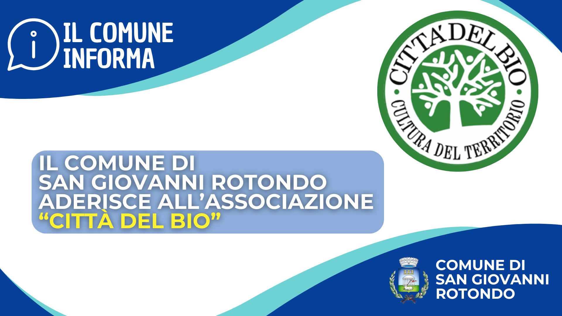 San Giovanni Rotondo aderisce all’associazione  “Città del Bio – Associazione dei Comuni e delle Autonomie Regionali e Locali”