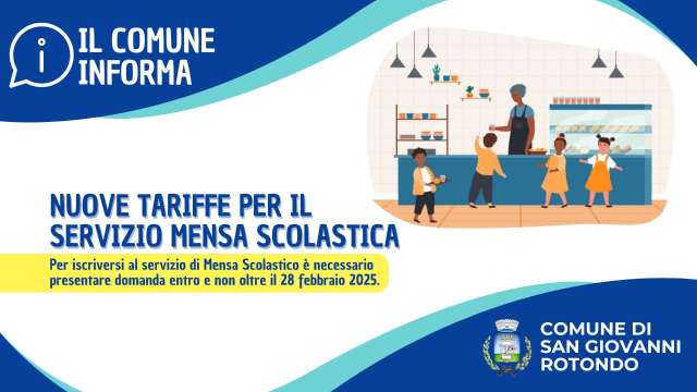 Nuove tariffe per il Servizio Mensa Scolastica